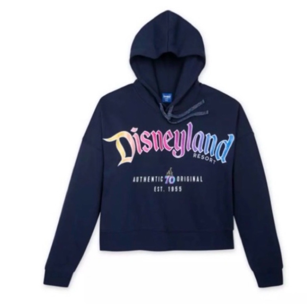 Disneyland 70th Anniversary Navy
Embroidered Cropped Hoodie - Med - EUC